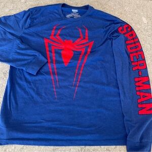 Marvel Spiderman Blue Long Sleeve Tee-XL